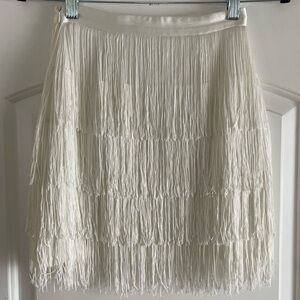 Meshki White Fringe Skirt - XS